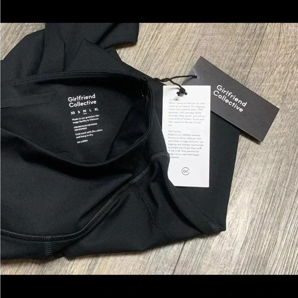 Girlfriend Collective High Rise Leggings Women's M Black Stretch Waist - Picture 3 of 3